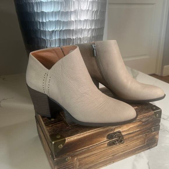 Lucky Brand Ballita Heeled Booties in Taupe - Picture 1 of 9